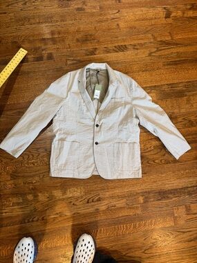 Goodfellow & Co. Men's Seersucker Blazer in Light Gray Stripe xl